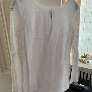 Lilly Pulitzer white eyelet lace flower top